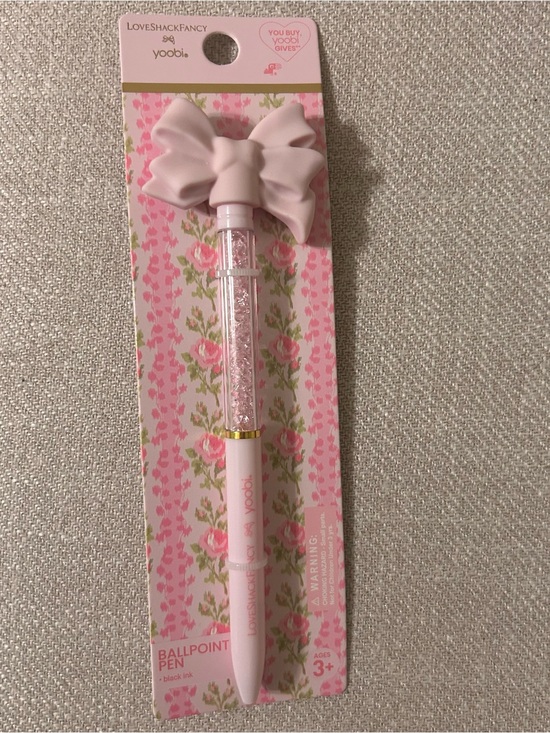 LoveShackFancy Other - LoveShackFancy x Target Yoobi Pink Bow Ballpoint Pen by